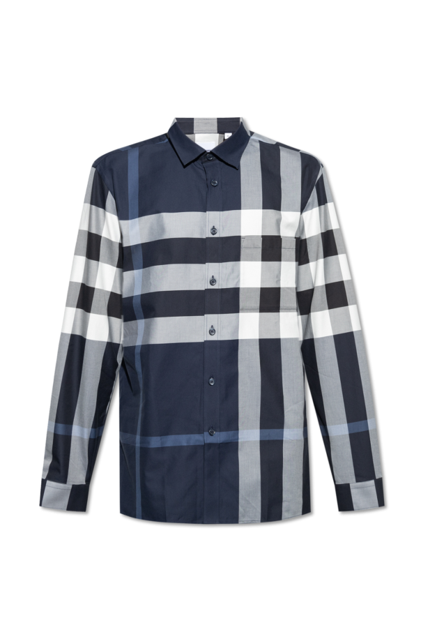 極美品BURBERRY children 14Y 164cm チェックシャツ青 極美品BURBERRY children 14Y 164cm チェックシャツ青